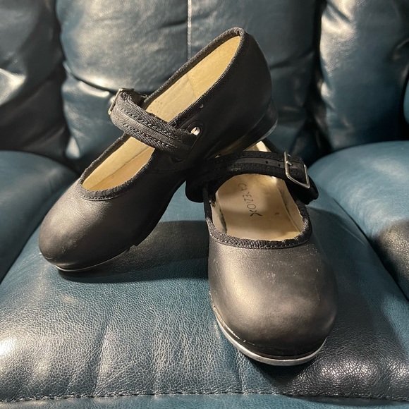 Capezio Black Leather Tap Shoes - GC - Size 9.5 - Picture 4 of 8